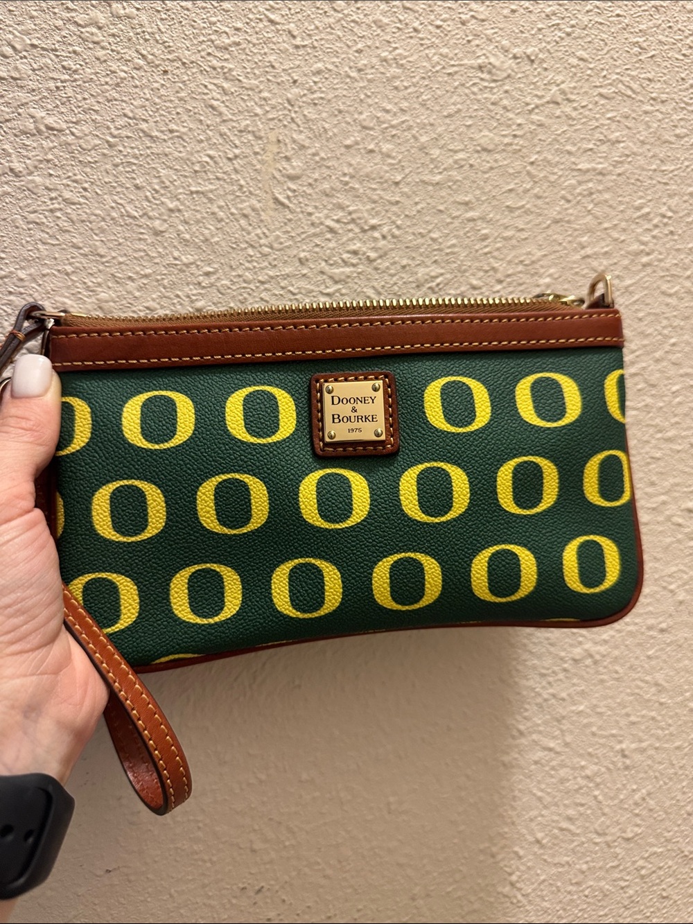 Dooney & Bourke Oregon Ducks Leather-Trim Wristlet - Picture 5 of 5